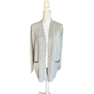 Love Ellie Stitch Fix Open Front Cardigan Sweater Gray Ribbed Details Size XL